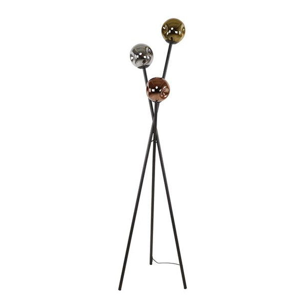 Vloerlamp 3L molecule mix glass / Artic zwart