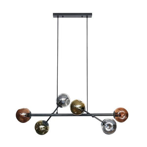 Hanglamp 6L molecule mix glass / Artic zwart (Magazijn sale)