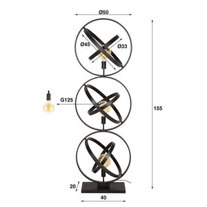 Vloerlamp 3L Galaxy / Artic zwart