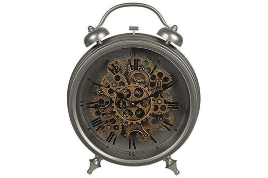 Tafel radarklok wekker - Brooks zilver 39x45 cm