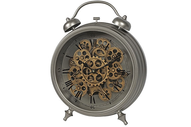 Tafel radarklok wekker -  Brooks zilver 39x45 cm