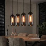 Hanglamp 4L smoke glas-geperforeerd staal / Artic zwart (Magazijn sale)