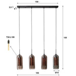 Hanglamp 4L smoke glas-geperforeerd staal / Artic zwart (Magazijn sale)