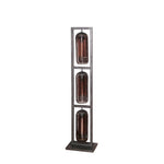 Vloerlamp 3L tower smoke glas-geperforeerd staal / Artic zwart