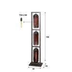 Vloerlamp 3L tower smoke glas-geperforeerd staal / Artic zwart