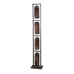 Vloerlamp 4L tower smoke glas-geperforeerd staal / Artic zwart