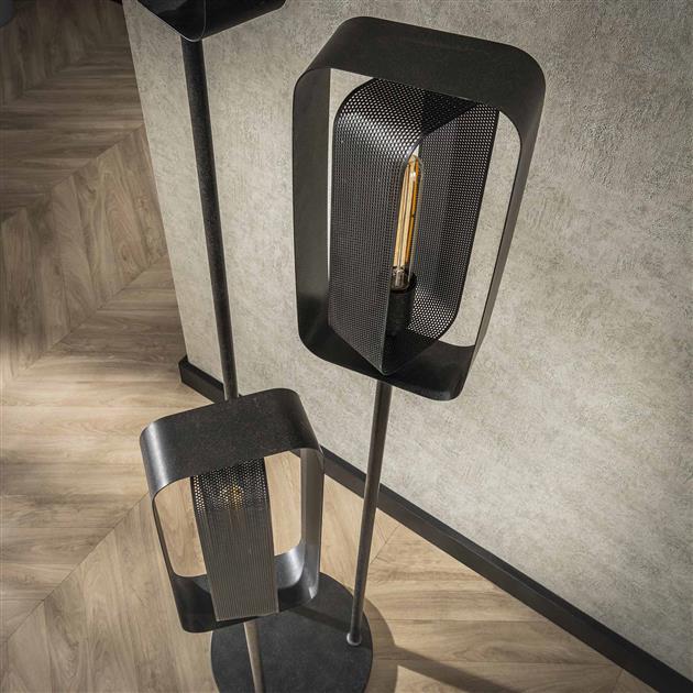 Vloerlamp 3L mesh rotate / Artic zwart