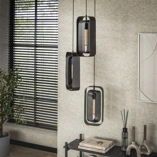 Hanglamp 3L mesh rotate / Artic zwart