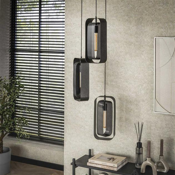 Hanglamp 3L mesh rotate / Artic zwart