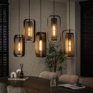 Hanglamp 5L mesh rotate / Artic zwart