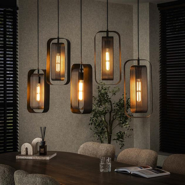 Hanglamp 5L mesh rotate / Artic zwart