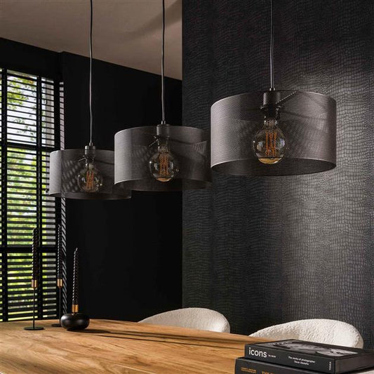 Hanglamp 3L mesh round / Artic zwart