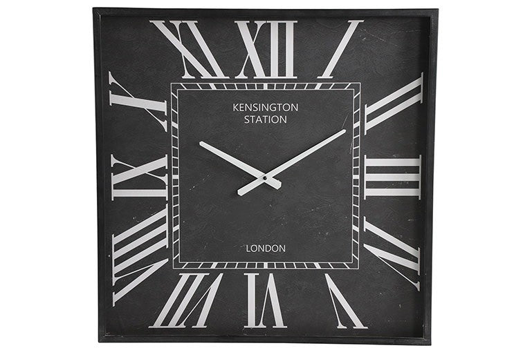 Wandklok vierkant Stanly zwart 60x60 cm
