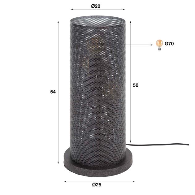 Tafellamp 3L koker mesh / Artic zwart (Magazijn sale)