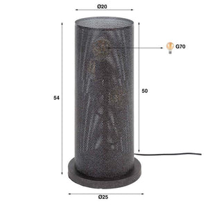 Tafellamp 3L koker mesh / Artic zwart (Magazijn sale)