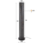 Vloerlamp 5L koker mesh / Artic zwart (Magazijn sale)