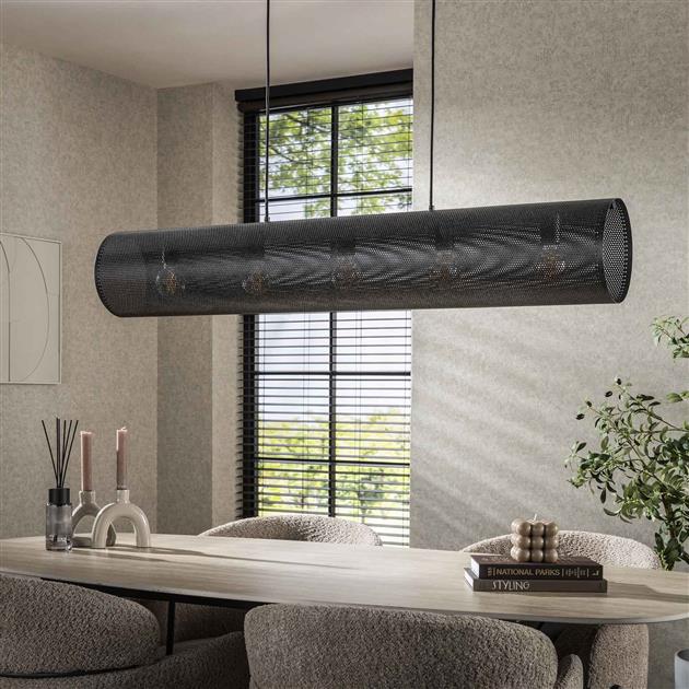 Hanglamp 5L koker mesh / Artic zwart