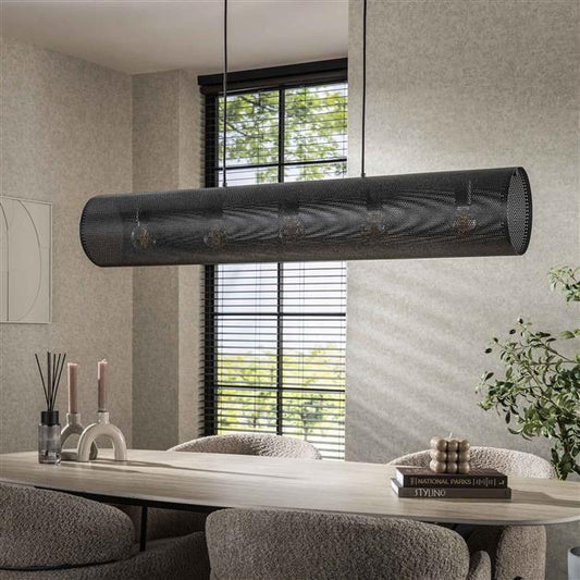 Hanglamp 5L koker mesh / Artic zwart (Magazijn sale)