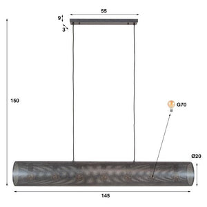Hanglamp 7L koker XL mesh / Artic zwart (Magazijn sale)
