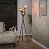Vloerlamp 3L multi globe / Artic zwart
