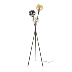 Vloerlamp 3L multi globe / Artic zwart
