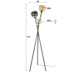 Vloerlamp 3L multi globe / Artic zwart