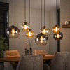 Hanglamp 4+3 multi globe XL / Artic zwart