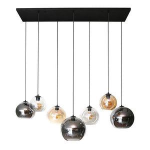 Hanglamp 4+3 multi globe XL / Artic zwart