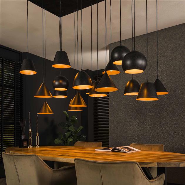 Hanglamp 18L  XXL metalen kap / Artic zwart (Magazijn sale)