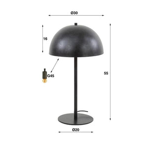 Tafellamp 2L shield metal / Charcoal (Magazijn sale)