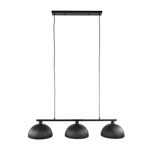 Hanglamp 3L halfronde kap-ribbel / Artic zwart
