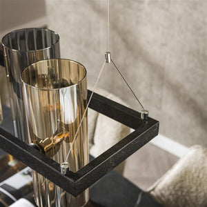 Hanglamp 10L cylinder mixed glass (G9) / Artic zwart