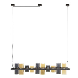 Hanglamp 10L cylinder mixed glass (G9) / Artic zwart