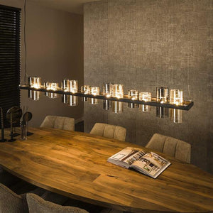 Hanglamp 14L cylinder mixed glass  (G9) / Artic zwart