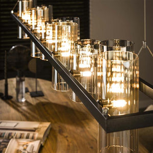 Hanglamp 14L cylinder mixed glass  (G9) / Artic zwart