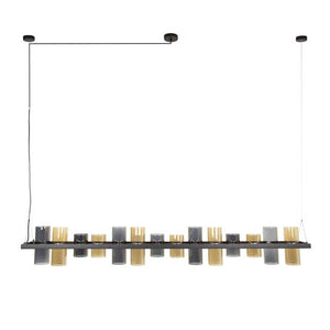 Hanglamp 14L cylinder mixed glass  (G9) / Artic zwart