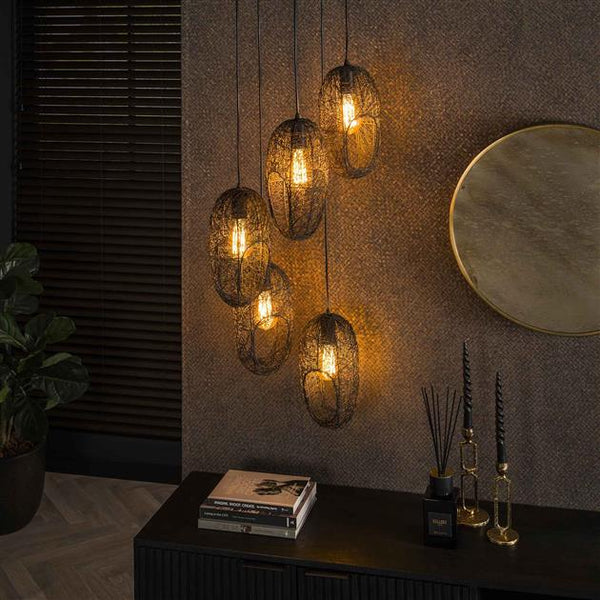 Hanglamp 5L open oog wire / Artic zwart (Magazijn sale)