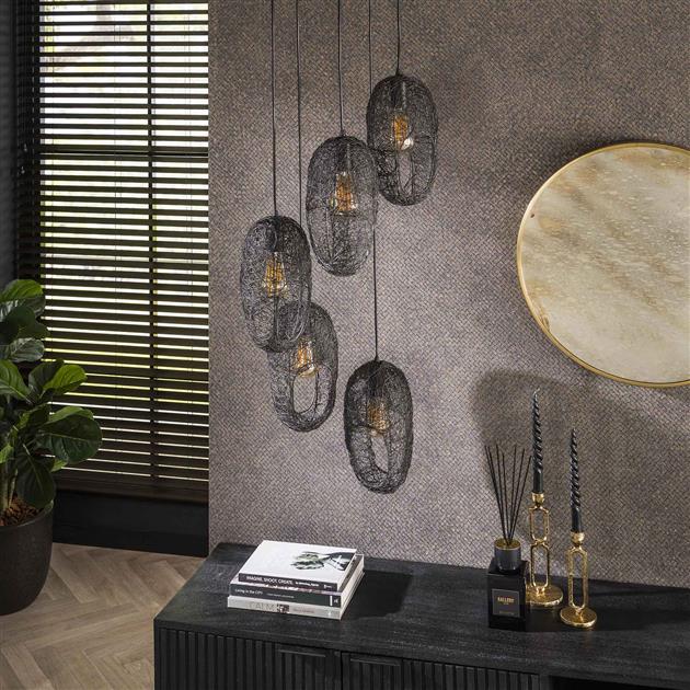 Hanglamp 5L open oog wire / Artic zwart (Magazijn sale)