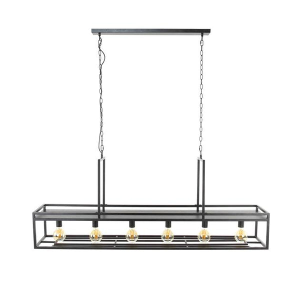 Hanglamp 6L decorate met wijnrek / Charcoal
