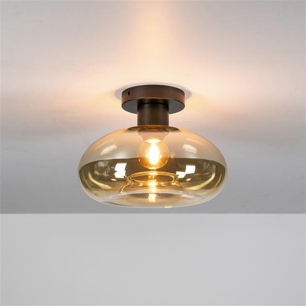 Plafondlamp Soll 1-lichts / Amber glas
