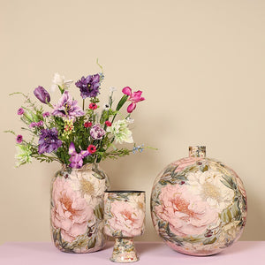 Ronde bloemenvaas Peony - 35x35x51 cm