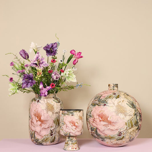 Ronde bloemenvaas Peony - 35x35x51 cm