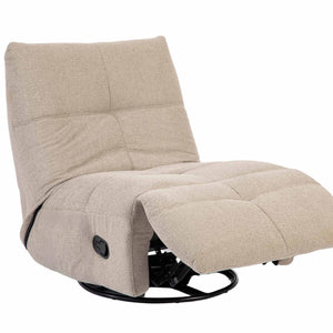 Relaxfauteuil Izzy handmatig & draaibaar met unieke schommelstand - Taupe stof