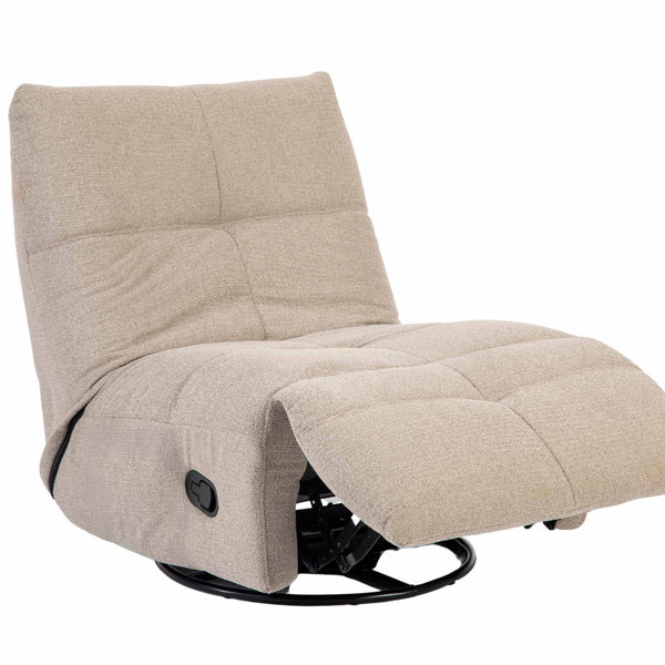 Relaxfauteuil Izzy handmatig & draaibaar met unieke schommelstand - Taupe stof