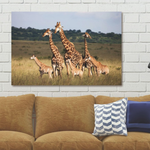 Glasschilderij Giraffen kudde 120x80 cm