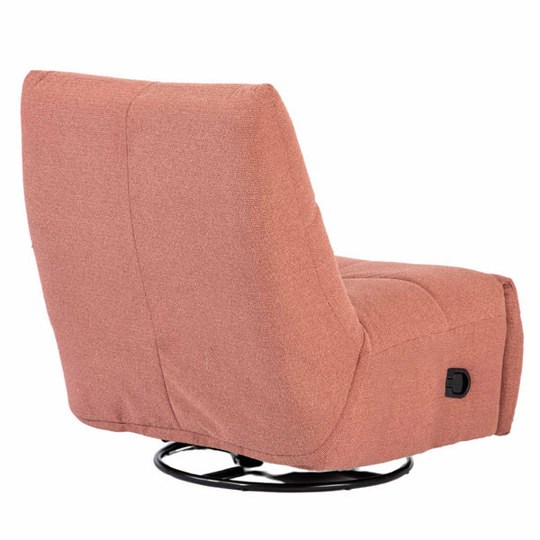 Relaxfauteuil Izzy handmatig & draaibaar met unieke schommelstand - Roze stof