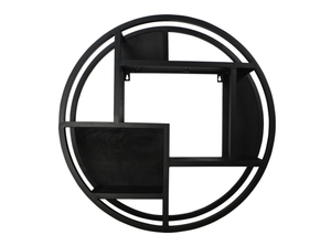 Wandrek rond mangohout zwart 75 cm (magazijn opruiming)