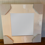 Luxe spiegel Witte lijst 48x48 cm facet geslepen  (magazijn opruiming)