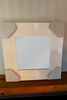 Luxe spiegel Witte lijst 48x48 cm facet geslepen  (magazijn opruiming)