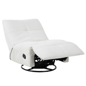 Relaxfauteuil Izzy handmatig & draaibaar met unieke schommelstand - Witte stof (Off white)